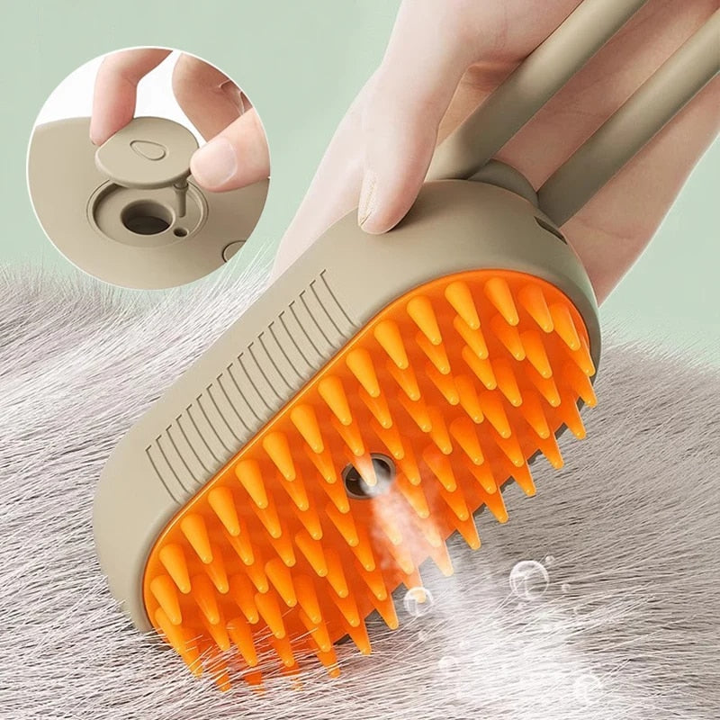 Cepillo de vapor para gatos 3 en 1